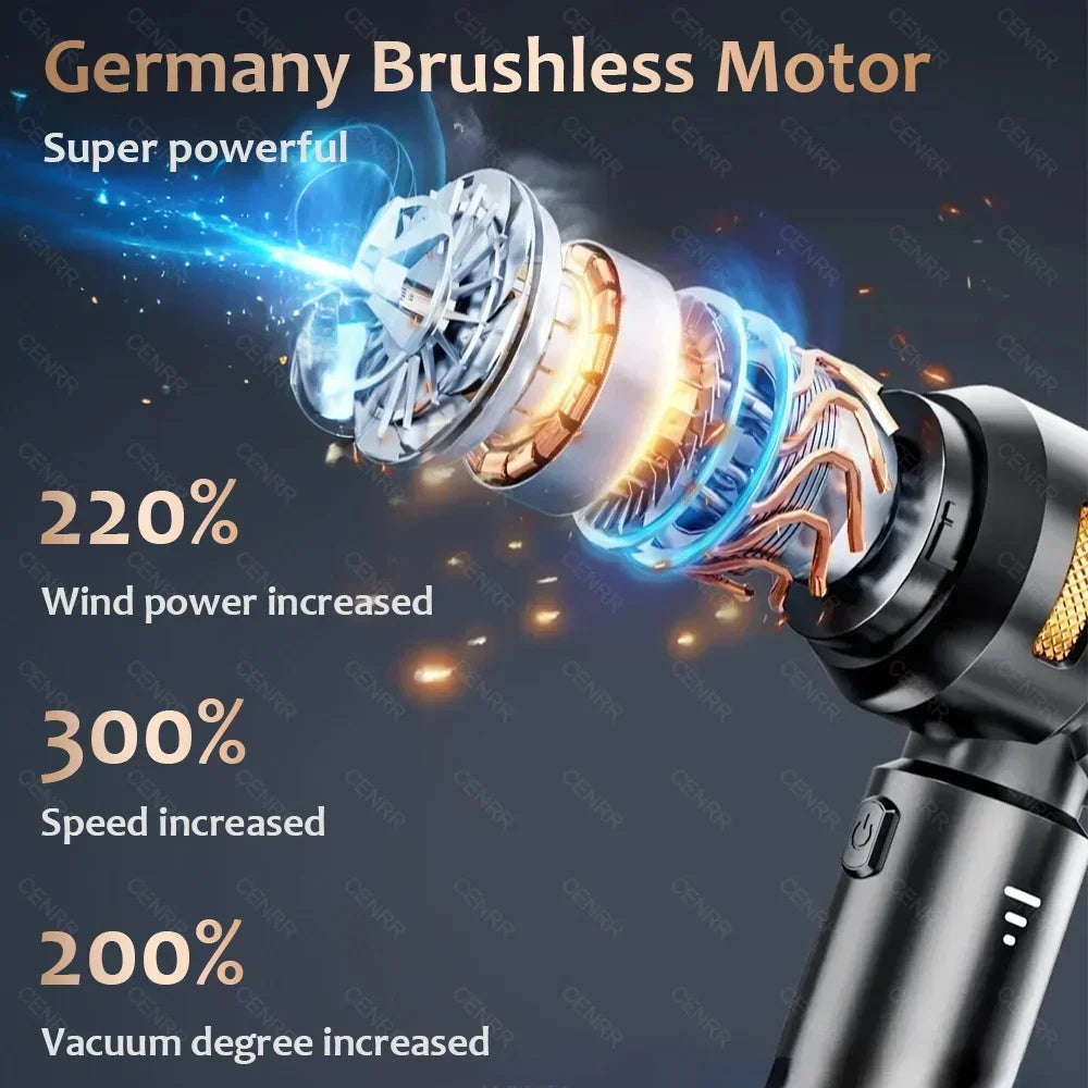 CENRR Wireless Car Vacuum Cleaner – Powerful Portable Handheld Cleaner