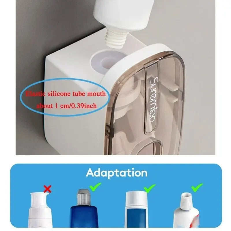 Automatic Toothpaste Dispenser with Toothbrush Holder