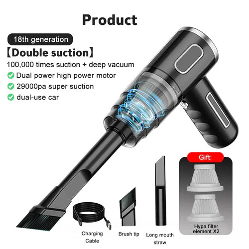 29000Pa Wireless Car Vacuum Cleaner Save £40.01
